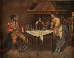 Militares En La Taberna by Enrique Estevan Y Vicente