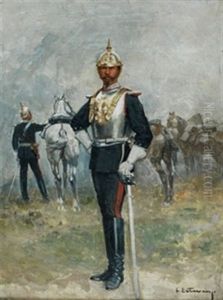 Militar A Caballo by Enrique Estevan Y Vicente