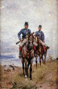 Soldados A Caballo by Enrique Estevan Y Vicente