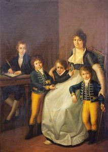 Retrato De D Ursula Lopez Azcutia Y Sus Cuatro Hijos by Agustin Esteve Y Marques