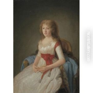 Portrait Of A Young Woman In A White Dress Portrait Of A Young Woman In A White Dress