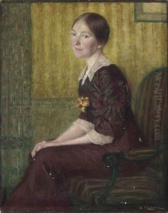 Portrait Of Marie D'estienne, The Artist's Wife by Henry d' Estienne