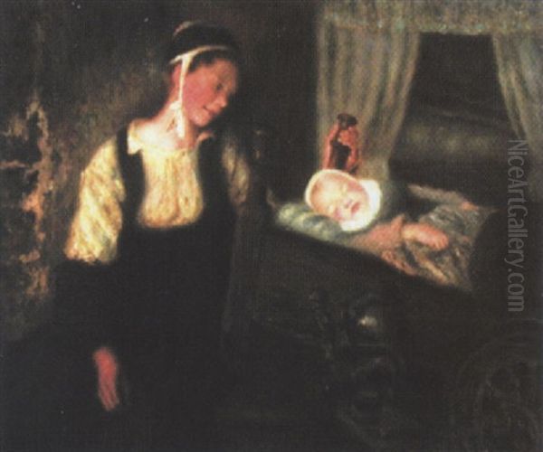 Jeune Femme Bercant Son Enfant - view 1