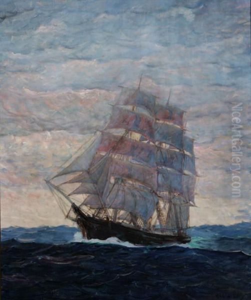 A Clipper Ship At Full Sail - view 1