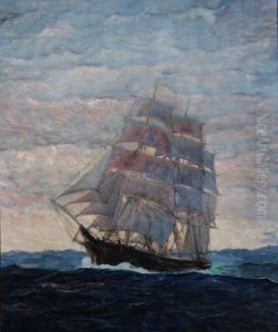 A Clipper Ship At Full Sail by Clifford Warren Ashley
