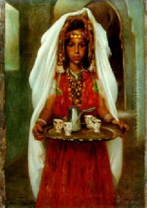 Jeune Fille Arabe Portant Le Cafe