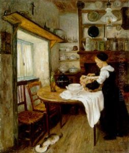 Fillette Preparant Le Repas