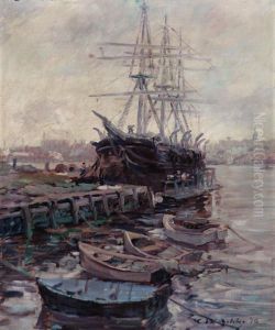 New Bedford Dock Scene by Clifford Warren Ashley