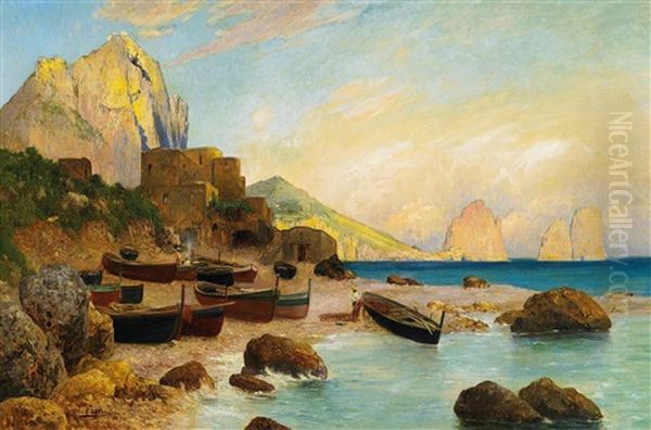 Capri. Blick Von Der Kuste Auf Die Faraglioni - view 1