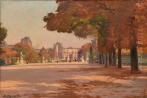 Les Tuileries Et Le Louvre by Hubert-Denis Etcheverry