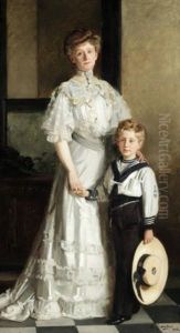 Portrait Of A Woman And Her Son In A Sailor Suit