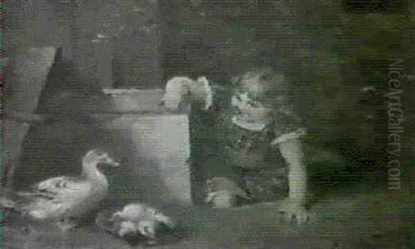 Young Girl Feeding The Ducks - view 1
