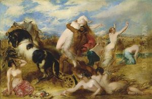 Pluto Carrying Off Proserpine: That Fair Field Of Enna, Where Proserpine Gathering Flowers, Herself A Fairer Flower, By Gloomy Dis Was Gathered by William Etty
