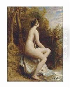 Seated Nude In A Woodland Landscape by William Etty