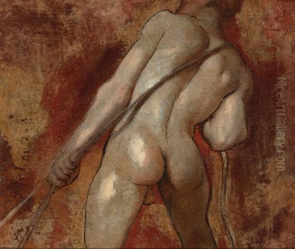 Male Nude Hauling Rope (study (+ Another); 2 Works) - view 1