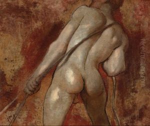 Male Nude Hauling Rope (study (+ Another); 2 Works)