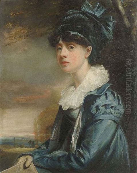 Portrait Of A Girl, Seated, In A Blue Dress - view 1