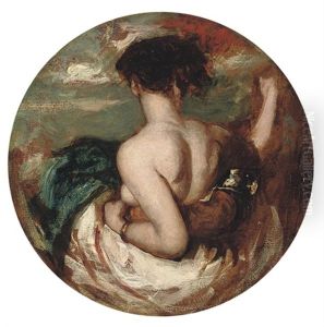 Study For Phaedria And Cymochles On The Idle Lake (+ Sketch Of A Reclining Female Nude, Verso) by William Etty