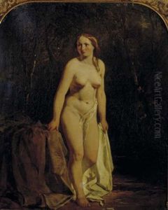 Bathing Nude In Front Of The Riverbank by William Etty