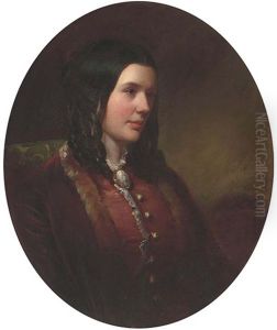Portrait Of Miss Catherine Etty, Seated Bust-length, In A Fur-lined Coat by William Etty