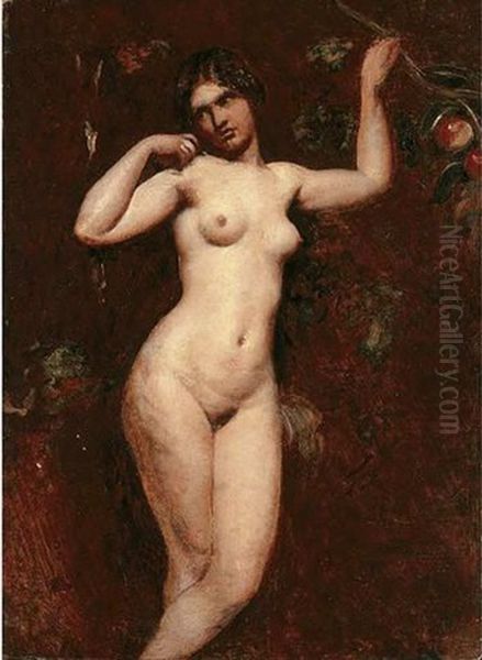 Female Nude Beside An Apple Tree - view 1
