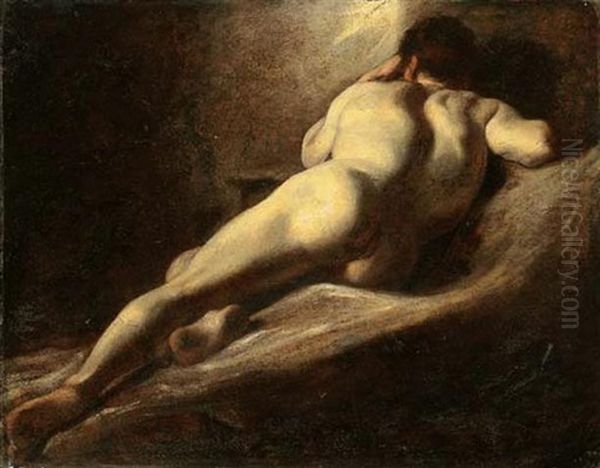Male Nude, Seen From Behind - view 1