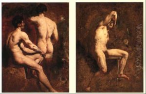 An Academy Study In Profile Before A Standing Academy Seen From Behind by William Etty