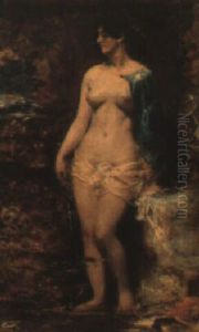 Naken Modell I Skogsinteri"r by William Etty