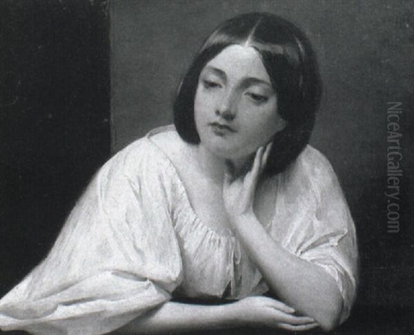 Portrait Of A Girl In White Smock - view 1