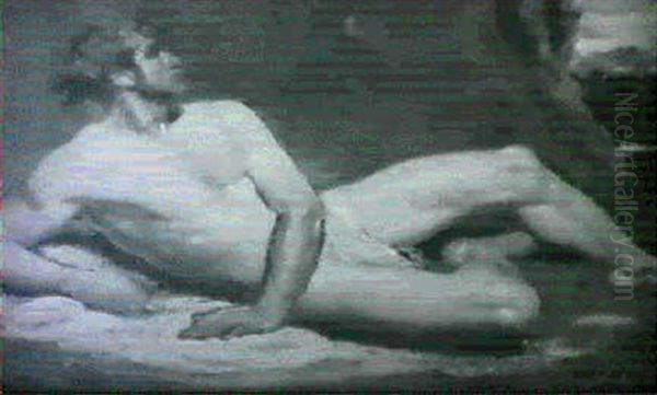 Reclining Male Nude With Laurel Wreath - view 1