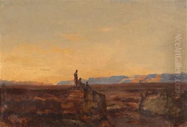 Nordafrikanische Landschaft Mit Figuren - view 1