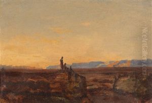 Nordafrikanische Landschaft Mit Figuren by Charles-Francois Eustache