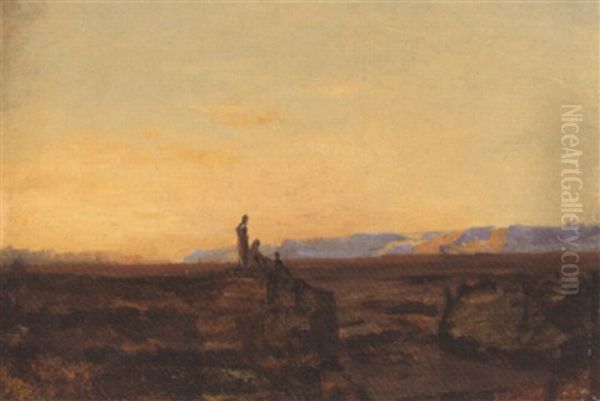 Figures At Dusk In North Africa - view 1