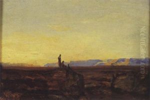 Personnages Sur Une Falaise, Afrique Du Nord by Charles-Francois Eustache