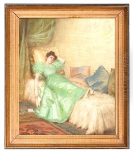 Interior Portrait Of A Woman by De Scott Evans