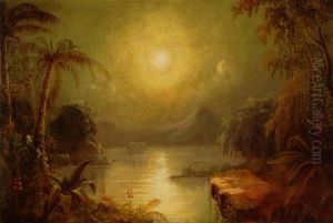 A Tropical Landscape by De Scott Evans