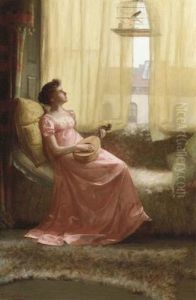Lady With A Lute by De Scott Evans