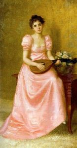 Woman Playing A Mandolin
