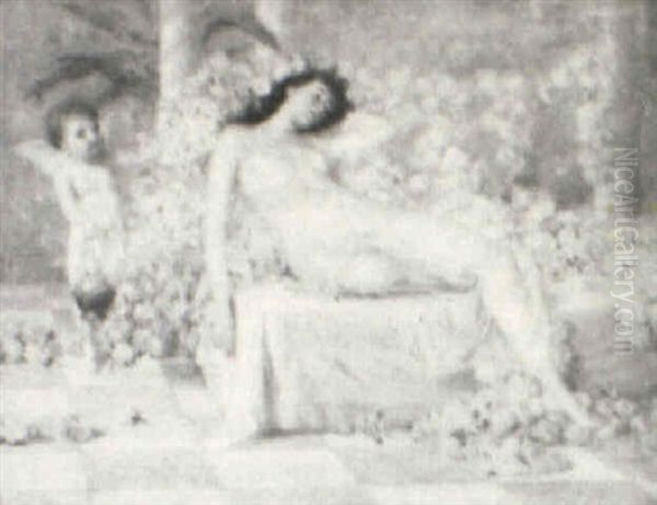 Young Woman On A Bed Of Flowers - view 1