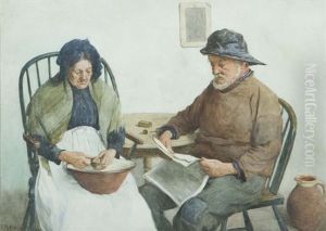 Preparing A Meal by Frederick James McNamara Evans