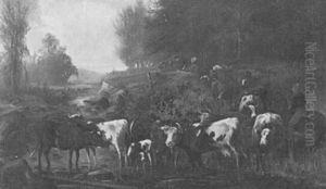 Landscape With Cows by Joseph Evans