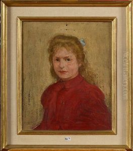 Fillette A La Robe Rouge by Henri Evenepoel