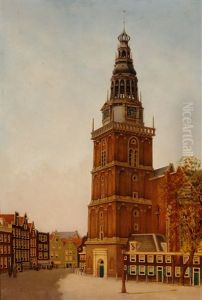 The Old Church In Amsterdam by Frans Everbag