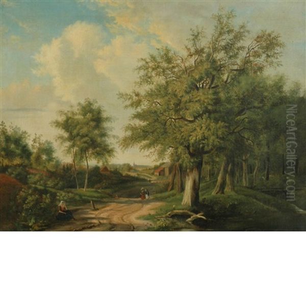 Landscape With Figures Along A Road - view 1