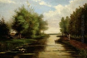 View On A Landscape With A River by Adrianus van Everdingen