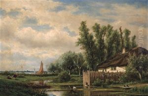 Rivier Landschap by Adrianus van Everdingen
