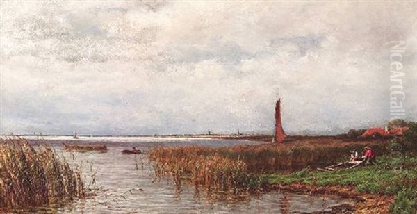 Hollandische Kustenlandschaft Mit Verschilftem Ufer - view 1