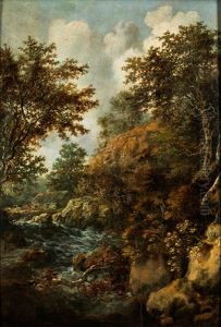 Bewaldete Landschaft Mit Fluss by Allaert van Everdingen