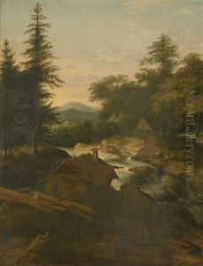 River Landscape With Cottage by Allaert van Everdingen