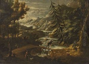 Weite Flusslandschaft Mit Figurenstaffage by Allaert van Everdingen